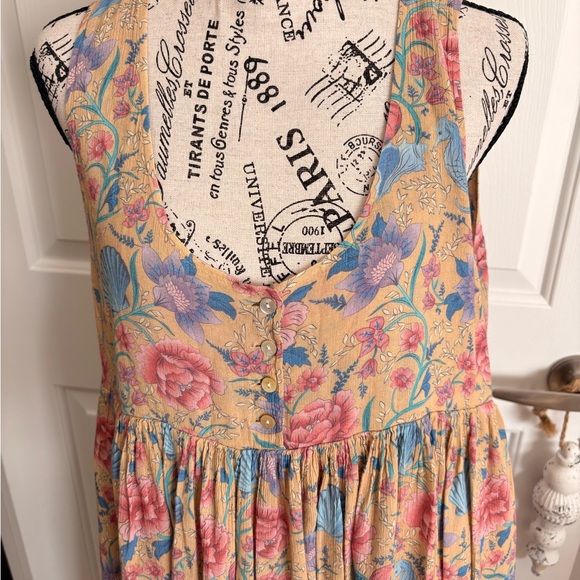 Spell Floral Dress in Pink and Blue Medium EC - Picture 4 of 10